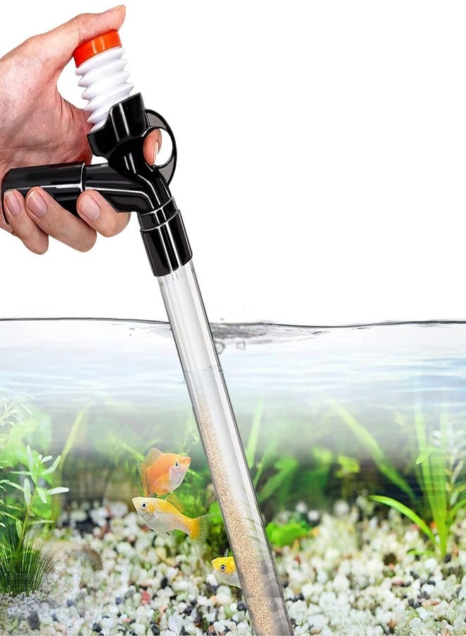 VAYINATO® 3 in 1 Aquarium Gravel Cleaner | Water Changer with Glass Algae Scrapper | Suitable for Aquarium Height 92CM (Press Type QL-08G) by Petzlifeworld - Image 1